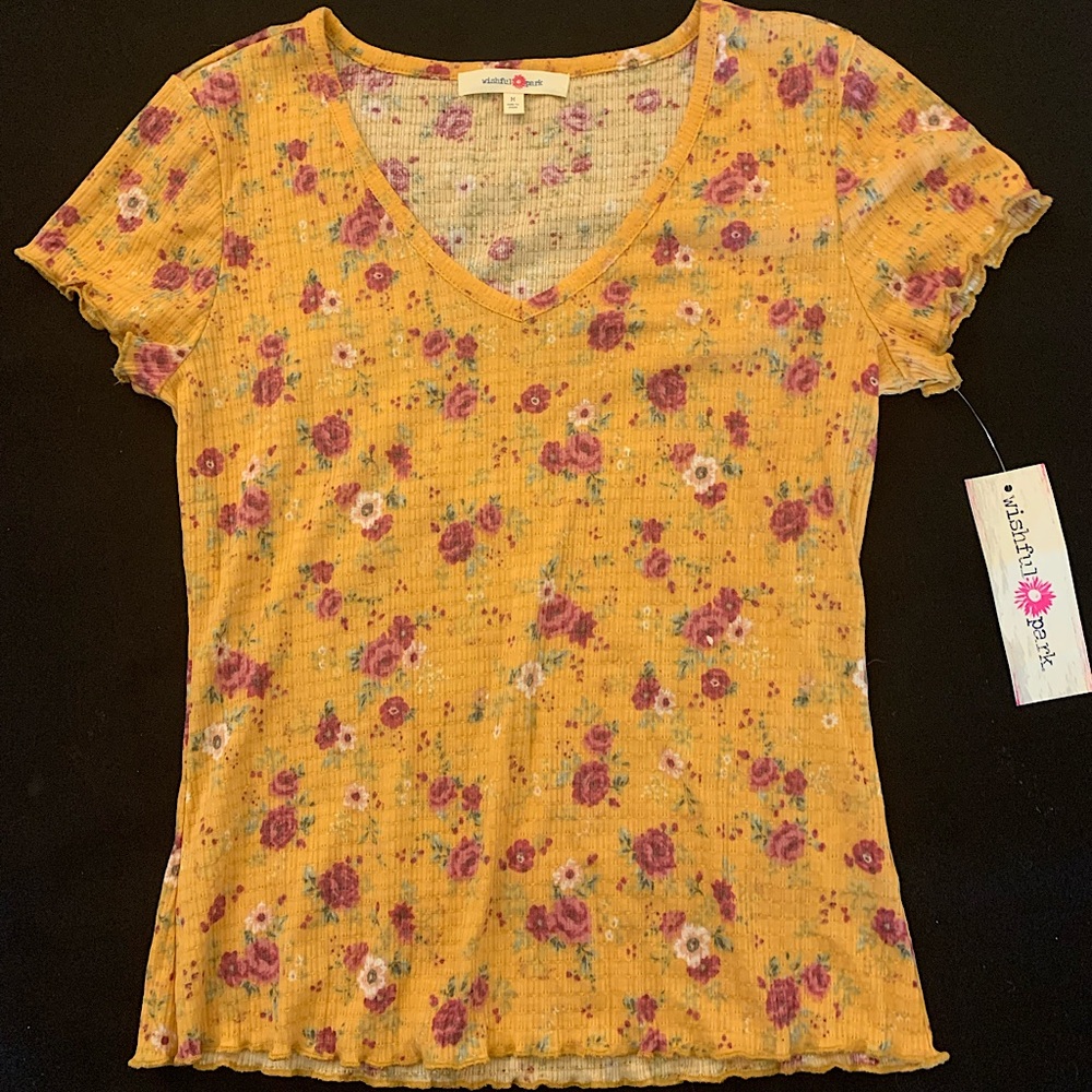 Wishful Park Flowery Tee Size Medium NWT